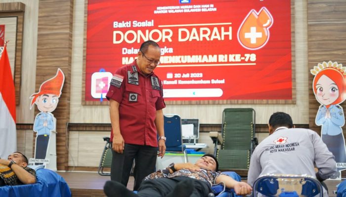 Kanwil Kemenkumham Sulsel Gelar Donor Darah Bekerjasama PMI. 132 Kantong Darah Berhasil Terkumpul