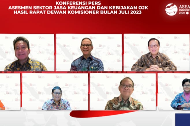 konfrensi pers asesmen sektor jasa keuangan dan kebijakan OJK hasil rapat dewan komisioner juli 2023