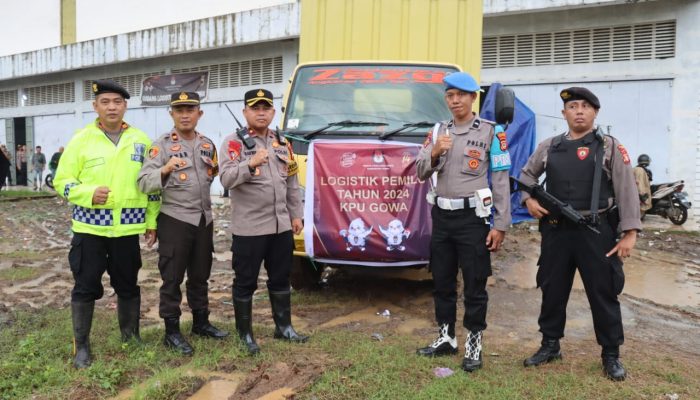 Kawal Pendistribusian Kotak Suara untuk Dapil-4 Gowa, Kapolres Gowa; Sinergi Ciptakan Pemilu Aman dan Damai