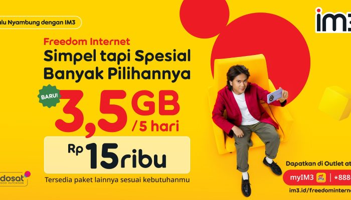 IM3 Freedom Internet Kini Lebih Spesial dengan Kuota Harian, Simpel Kuota dan Banyak Pilihan Untuk Pelanggan