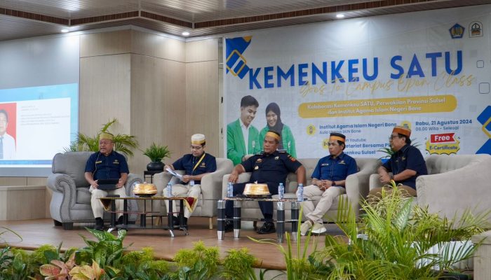 Semarakkan Kemenkeu Satu Goes to Campus, Kanwil DJP Sulselbartra Tingkatkan Literasi Keuangan Negara di IAIN Bone