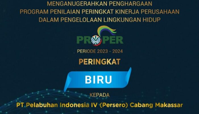 Komitmen Jaga dan Kelola Lingkungan Hidup, Pelindo Regional 4 Raih Penghargaan PROPER