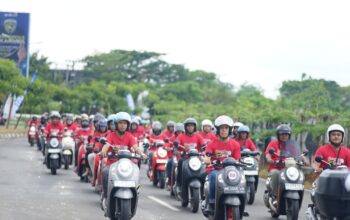 Ratusan Pecinta Scoopy Meriahkan Scoopy City Ride Bersama Asmo Sulsel