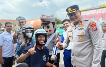 Asmo Sulsel Dukung Polres Gowa Bagikan 15 Helm Honda Gratis Demi Menggencarkan Keselamatan Berkendara