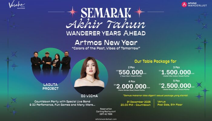 Promo Akhir Tahun: Rayakan Malam Spesial di Lantai 5 Vasaka Hotel Makassar dengan Paket Istimewa & Hiburan DJ & Live Band