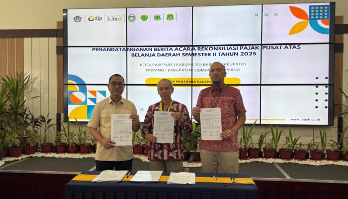 KPP Pratama Parepare dan KPPN Parepare Laksanakan Rekonsiliasi Penyetoran Pajak Pusat atas Belanja Daerah Semester II 2025