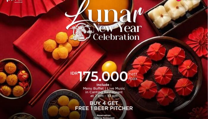 Rayakan Imlek 2026, Canting Restaurant Vasaka Hotel Makassar Hadirkan Buffet Dinner Spesial