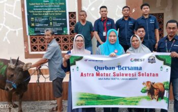 Asmo Sulsel Salurkan Hewan Kurban untuk Masjid Darul Intiqal di Momentum Idul Adha 1447 H