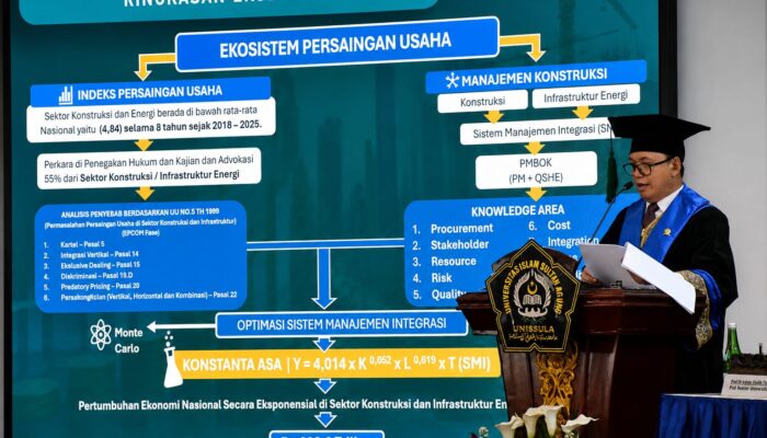 Dikukuhkan Sebagai Profesor, Ketua KPPU Paparkan Strategi Efisiensi Pembangunan Nasional