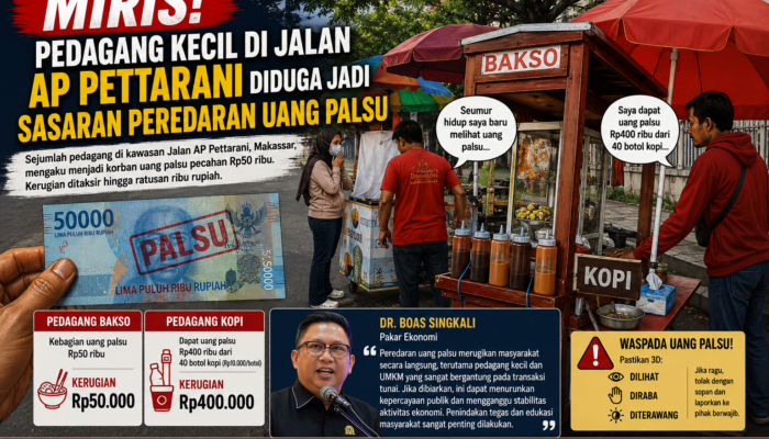 Diduga Ada Peredaran Uang Palsu di Kawasan Jalan AP Pettarani, Pedagang Kecil Jadi Korban